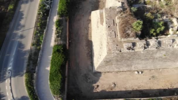 Vesting Muur Nationale Archeologische Park Van Antiquiteiten Caesarea — Stockvideo