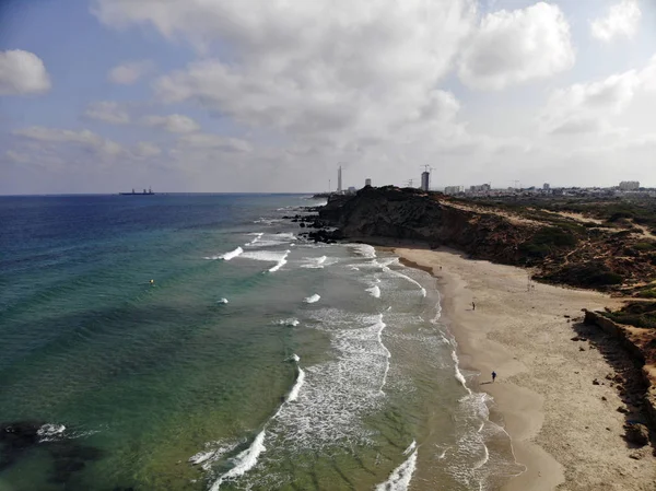 Gedor deniz Rezerv panorama sahil Akdeniz bölgesinin Olga şehir Hadera İsrail