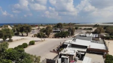 Antik Caesarea antik tapınak Jüpiter alanının dairesel panorama