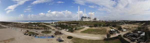 Panorama Openbare Park Nahal Hadera Linkeroever Van Rivier Hadera Aan — Stockfoto