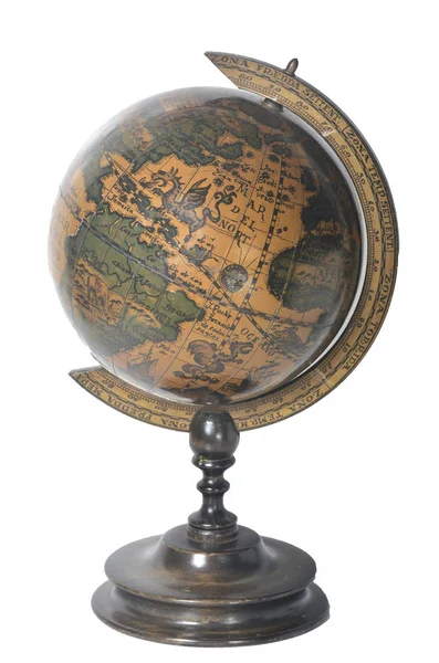 Vintage Globe Wooden Stand Isolated White Background Royalty Free Stock Images