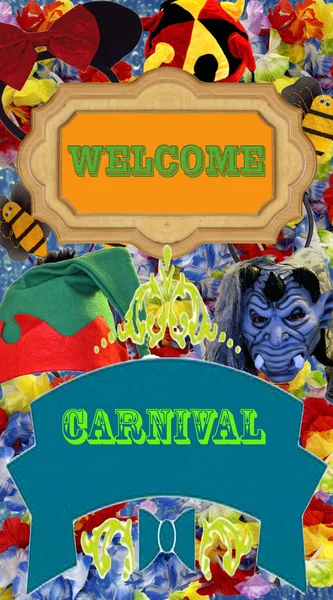 Cartaz de publicidade de carnaval — Fotografia de Stock