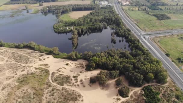 Sharon National Forest Park Oeste Hadera Depois Inverno Chuvoso — Vídeo de Stock