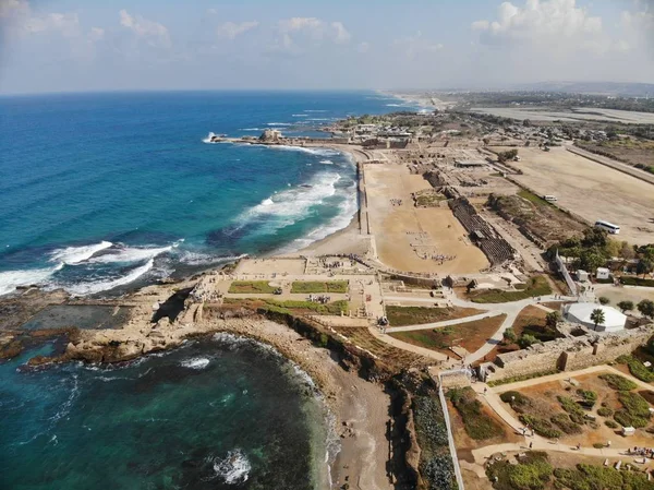 Anfiteatro Del Erode Nel Parco Nazionale Cesarea Israele Sul Mar — Foto Stock