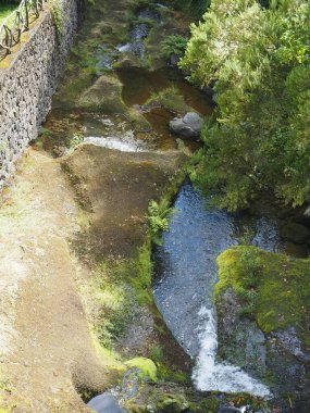 Levada Balcoes, Madeira Adası 'nın doğu yakasında yürüyüş yapıyor.