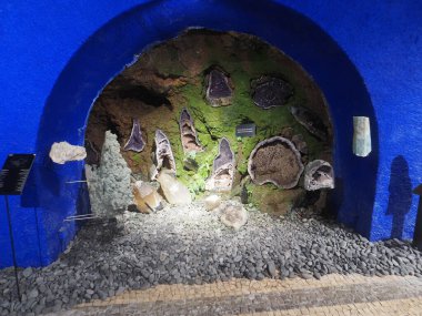 Portekiz 'in Madeira adasındaki Monte Sarayı Tropikal Bahçesi' ndeki Mineral Müzesi.