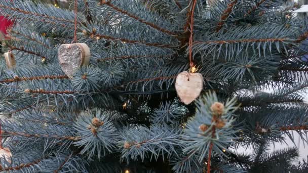 Decoraciones hechas a mano del árbol de Navidad — Vídeos de Stock