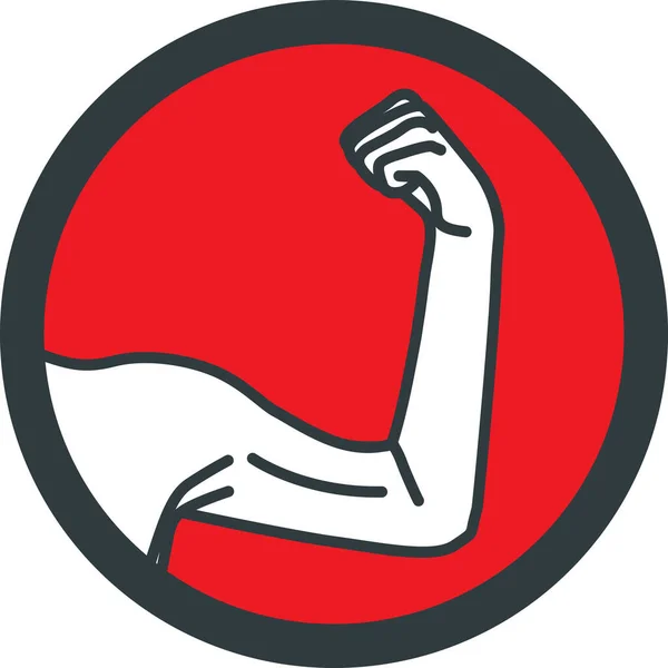 Brazos masculinos débiles con músculos bíceps flexionados — Vector de stock