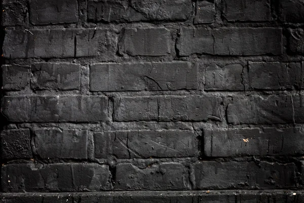 Muro Ladrillo Pintado Con Pintura Negra —  Fotos de Stock