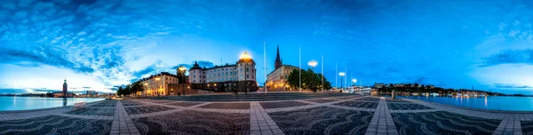 Stockholm Old Town Skyline Gamla Stan 360 Graden Panoramische Montage — Stockfoto