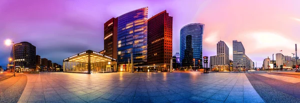 Skyline Financial District Potsdammer Platz Берлін Німеччина Застосовується Панорамний Монтаж — стокове фото