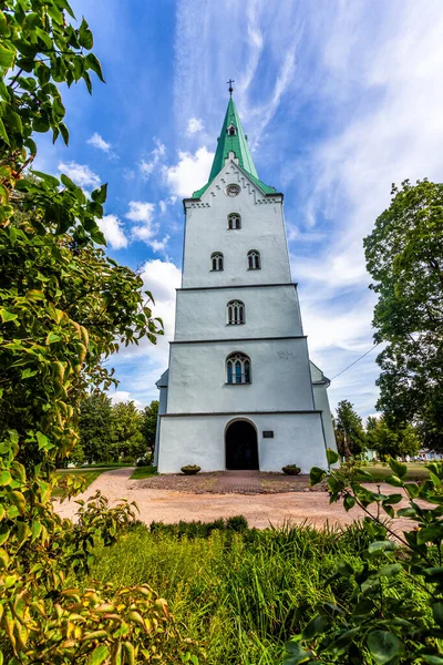 Iglesia Evangélica Luterana Dobele Construido 1495 Dobele Letonia Soleado Día —  Fotos de Stock