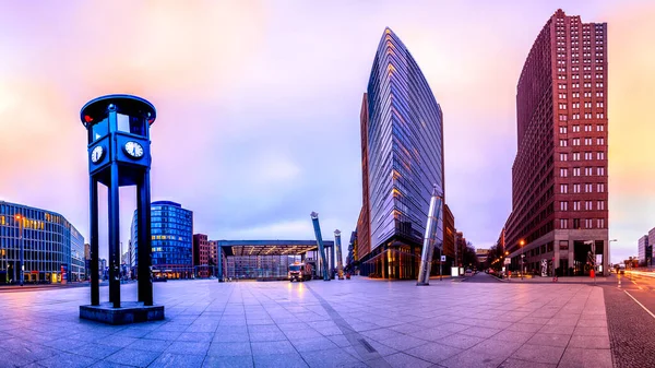 Potsdammer Platz Pénzügyi Negyedének Skyline Berlinben Németországban Panoráma Montázs Művészi — Stock Fotó