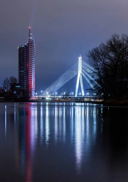 Riga Łotwa Listopad 2014 Festiwal Światła Staro Ryga Beaming Riga — Zdjęcie stockowe