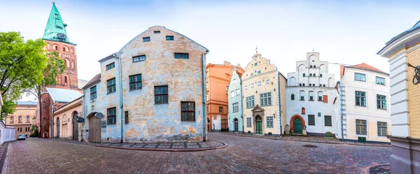 Cathedral Basilica James Three Brothers Houses Riga Old Town Latvia — Stock Photo, Image