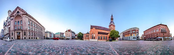 360 Grad Panoramablick Auf Den Domplatz Der Altstadt Von Riga — Stockfoto