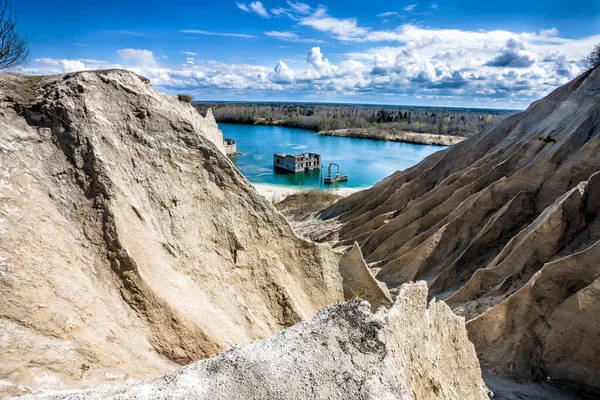 Abandoned Sunken Ruins Soviet Time Prison Rummu Quarry Estonia Hdr — Stock Photo, Image