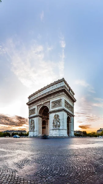 Paris Triumphal Arch Arc Triomphe Etoile All Estremità Occidentale Degli — Foto Stock