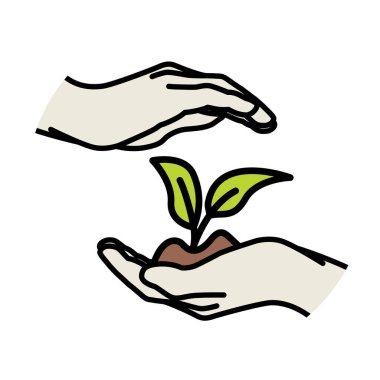 Yukarıdan ve aşağıdan koruyucu eller.