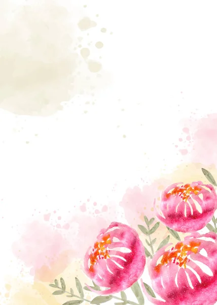 水彩画風の美しい手描きの花の背景 ベクトル形式 — ストックベクタ