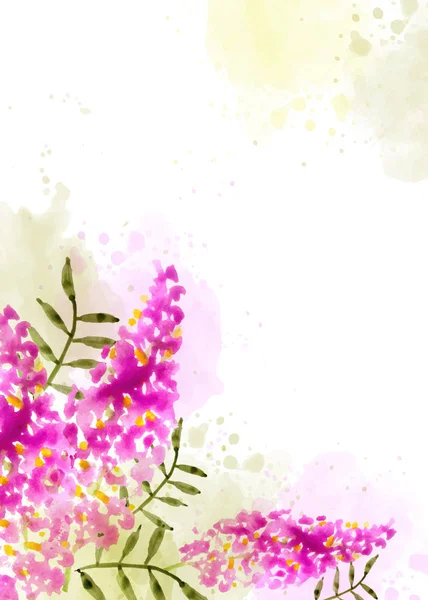 Vakker Håndmalt Blomsterbakgrunn Akvarellform Vektorformat – stockvektor