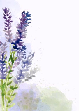 Suluboya stilinde güzel el boyası çiçek arkaplanı, vektör biçimi