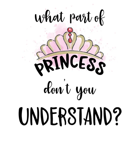 手绘矢量字体招贴画 有创意的标语 你不理解公主的哪一部分吗 — 图库矢量图片