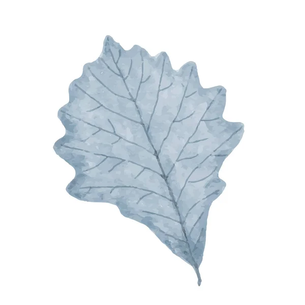 Aquarelle Hiver Feuille Gelée Isolée Sur Fond Blanc Format Vectoriel — Image vectorielle