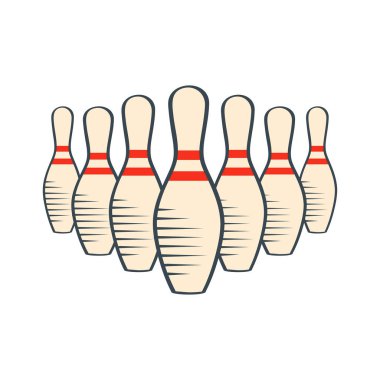 Beyaz arka plan üzerinde vektör eps10 izole pimleri Bovling retro