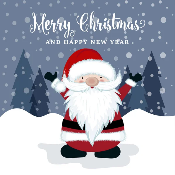 Beautiful Christmas Card Santa Christmas Poster Vector — Stock Vector