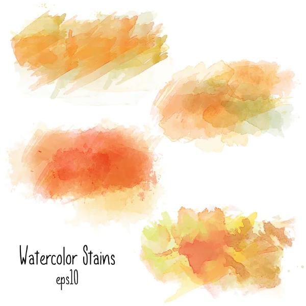 Watercolor Stains Collection Isolated White Background Vector Eps10 — Stock Vector
