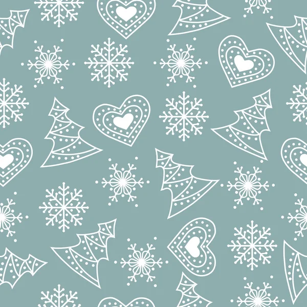 Christmas Seamless Pattern Christmas Background Christmas Wrapping Paper Flat Design — Stock Vector