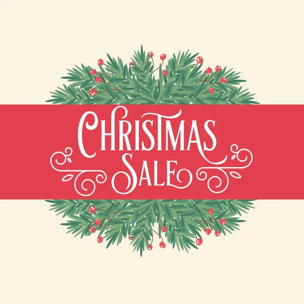 Cartão Natal Com Galhos Árvore Desejos Design Plano Vetor — Vetor de Stock