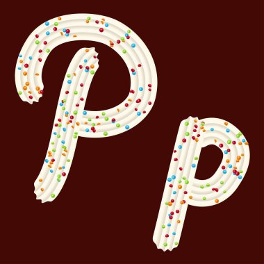 Tipography baştan çıkarıcı. Yazı tipi tasarım. şanti cre 3D harf P