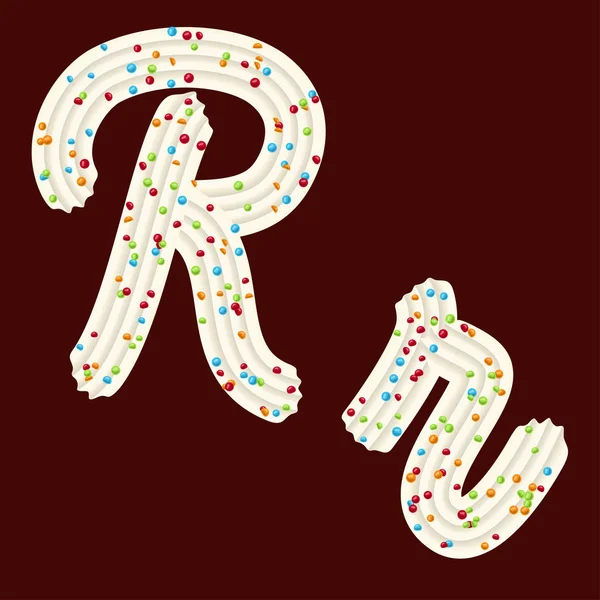 Δελεαστικό tipography. Σχεδιασμός γραμματοσειράς. 3D γράμμα R από την κτυπημένη cre — Διανυσματικό Αρχείο