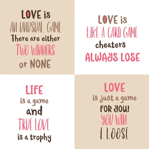 Romantique Amour Citation Collection — Image vectorielle