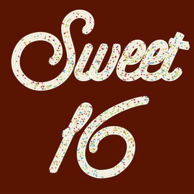 Baştan çıkarıcı tipografi. Buzlanma metni. 