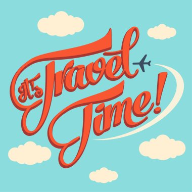 Seyahat zamanı. Yaz tatili afişi