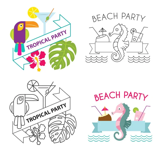 Collection d'affiches vacances d'été . — Image vectorielle