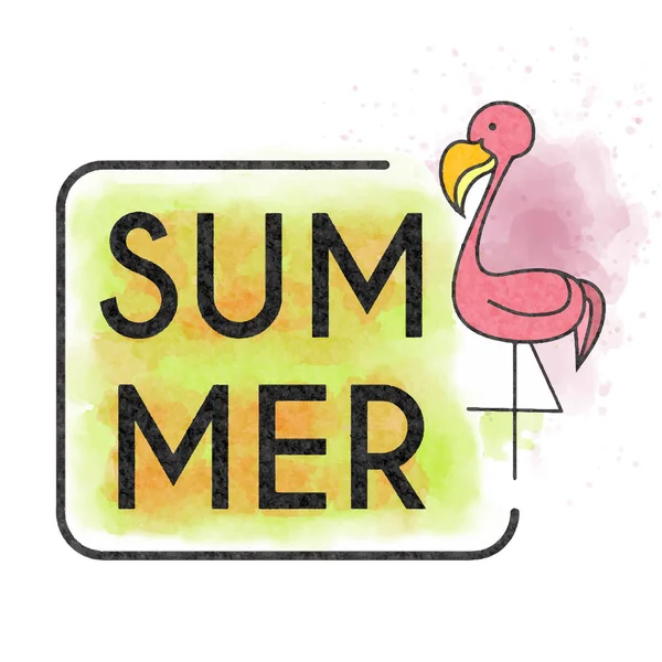 Cartaz de férias de verão aquarela. Banner de verão . — Vetor de Stock