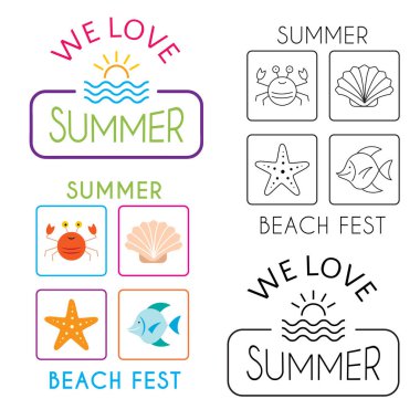 Yaz tatili afiş koleksiyonu.