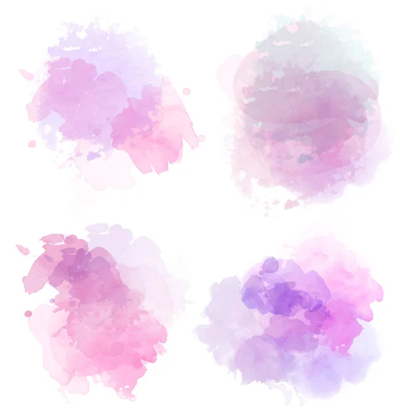 Watercolor Stains Set Isolated White Background Vector — Stock Vector