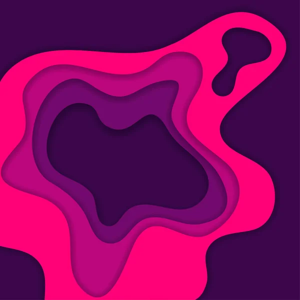 Resumen Rosa Púrpura Papel Cortado Fondo Formas Onda Abstractas Formato — Archivo Imágenes Vectoriales