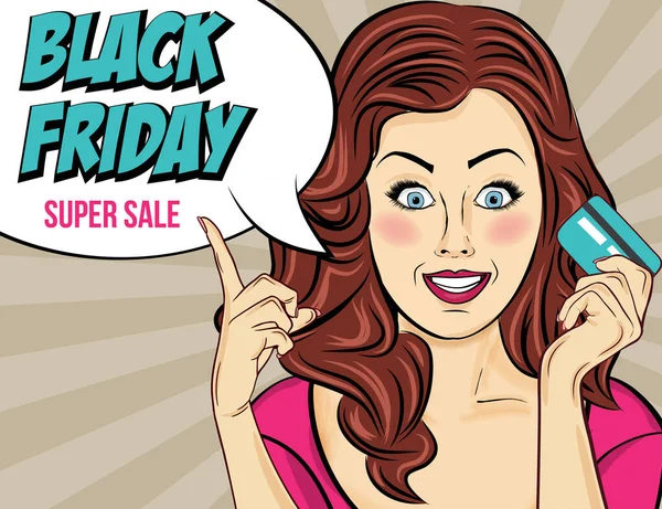 Kara Cuma afişi ve poster kızı. Retro tarzı. Vektör