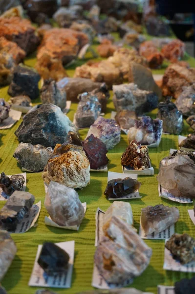 Diversa Colección Gemas Minerales Naturales Como Fondo Agradable — Foto de Stock