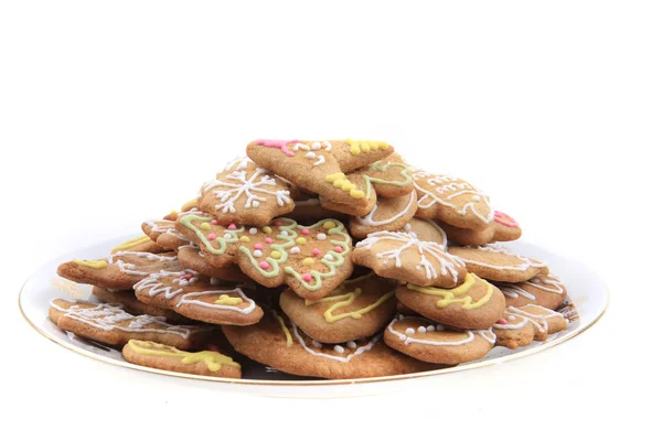 Christmas Cookies Gingerbread Isolated White Background — Stock Photo, Image