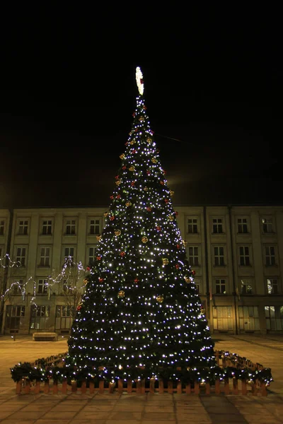 Árvore Natal Ostrava Cidade República Checa — Fotografia de Stock