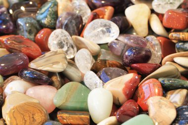 güzel arka plan olarak farklı doğal mineral mücevher koleksiyonu