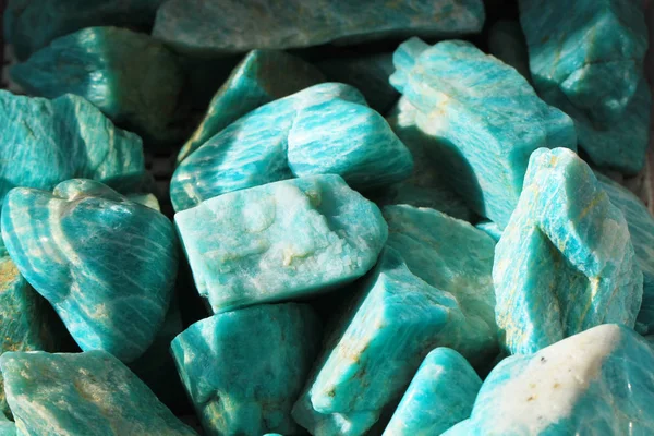 Amazonit Mineralsamling Som Mycket Fin Bakgrund — Stockfoto
