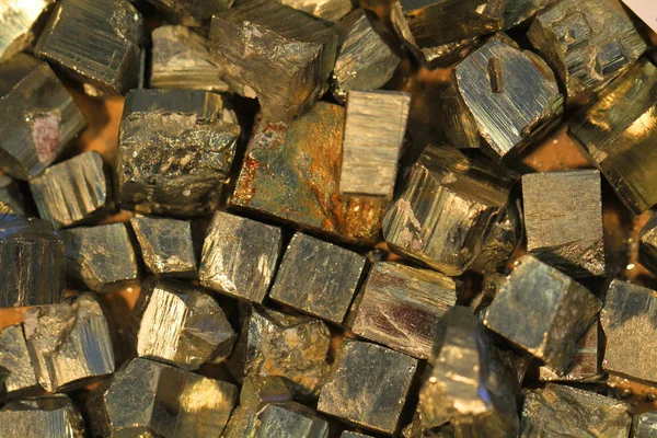 Pyrites Quartz Cubes Texture Nice Background — Stock Photo, Image